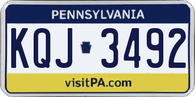 PA license plate KQJ3492