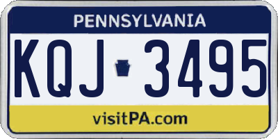 PA license plate KQJ3495