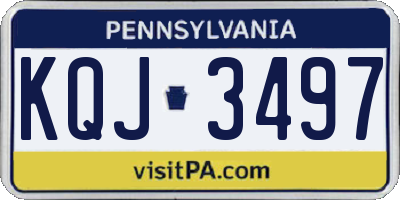 PA license plate KQJ3497
