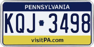 PA license plate KQJ3498