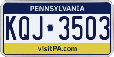 PA license plate KQJ3503