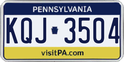 PA license plate KQJ3504