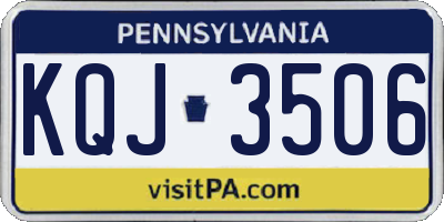 PA license plate KQJ3506