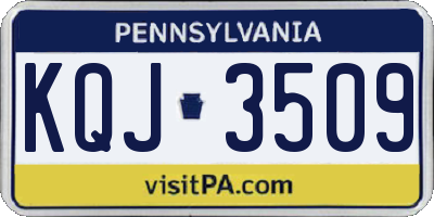 PA license plate KQJ3509