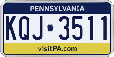 PA license plate KQJ3511