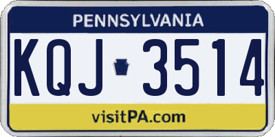PA license plate KQJ3514
