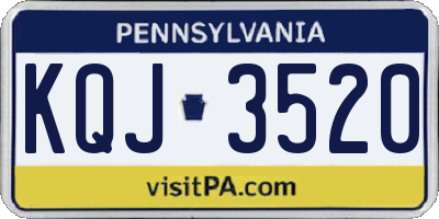PA license plate KQJ3520