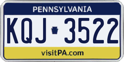 PA license plate KQJ3522