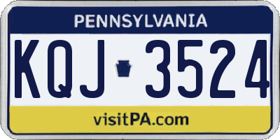 PA license plate KQJ3524