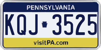 PA license plate KQJ3525