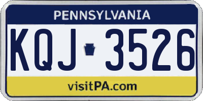 PA license plate KQJ3526