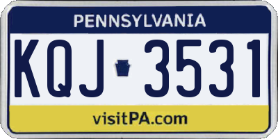 PA license plate KQJ3531