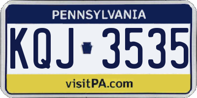 PA license plate KQJ3535