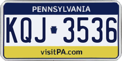PA license plate KQJ3536