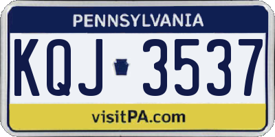 PA license plate KQJ3537