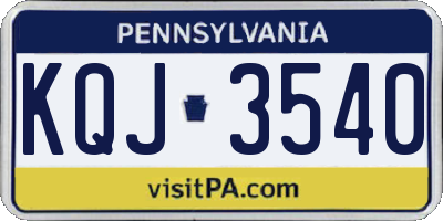 PA license plate KQJ3540