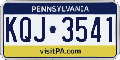 PA license plate KQJ3541