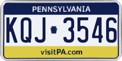 PA license plate KQJ3546