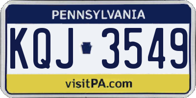 PA license plate KQJ3549