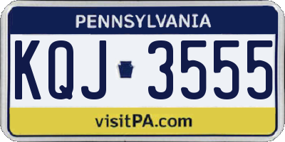 PA license plate KQJ3555