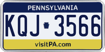 PA license plate KQJ3566