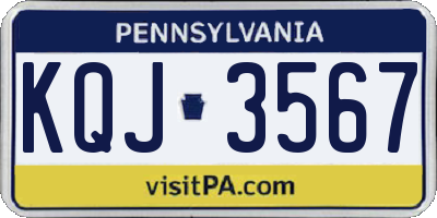 PA license plate KQJ3567