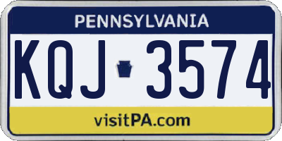 PA license plate KQJ3574