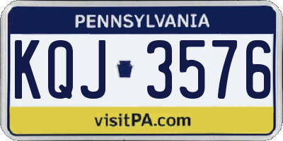 PA license plate KQJ3576