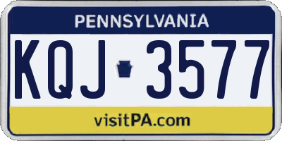 PA license plate KQJ3577