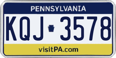 PA license plate KQJ3578