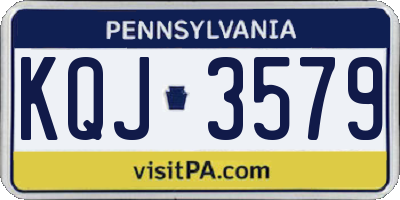 PA license plate KQJ3579