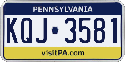 PA license plate KQJ3581
