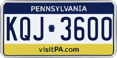 PA license plate KQJ3600