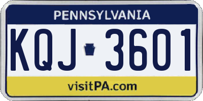PA license plate KQJ3601