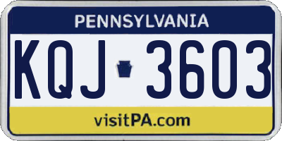 PA license plate KQJ3603