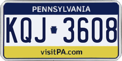 PA license plate KQJ3608