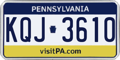 PA license plate KQJ3610