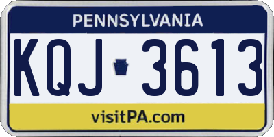 PA license plate KQJ3613