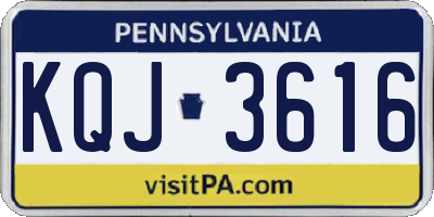 PA license plate KQJ3616