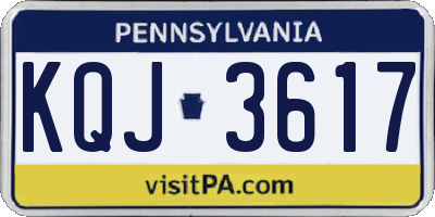 PA license plate KQJ3617