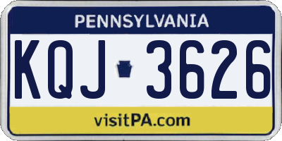 PA license plate KQJ3626