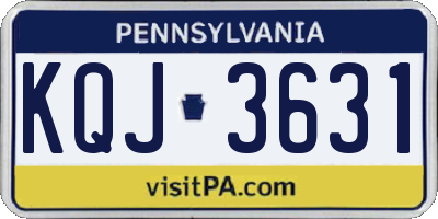 PA license plate KQJ3631