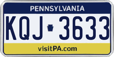 PA license plate KQJ3633