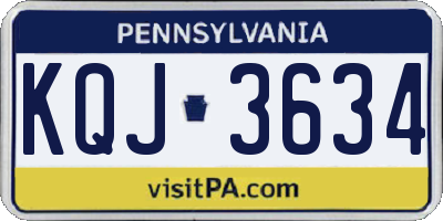 PA license plate KQJ3634