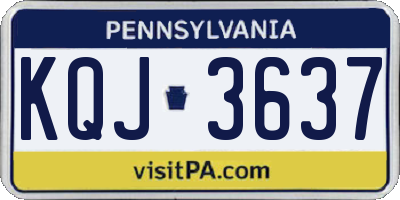 PA license plate KQJ3637