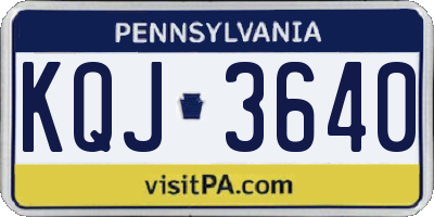 PA license plate KQJ3640