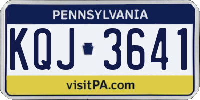 PA license plate KQJ3641
