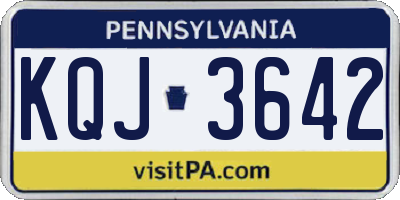 PA license plate KQJ3642