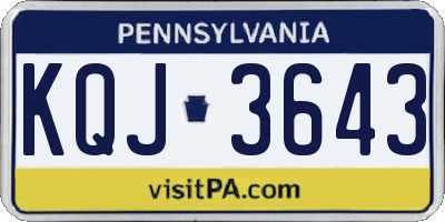 PA license plate KQJ3643