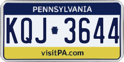 PA license plate KQJ3644